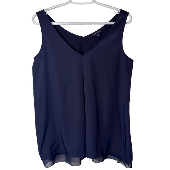 Tommy Hilfiger navy blue sleeveless V-neck tank top size M - Picture 2 of 7
